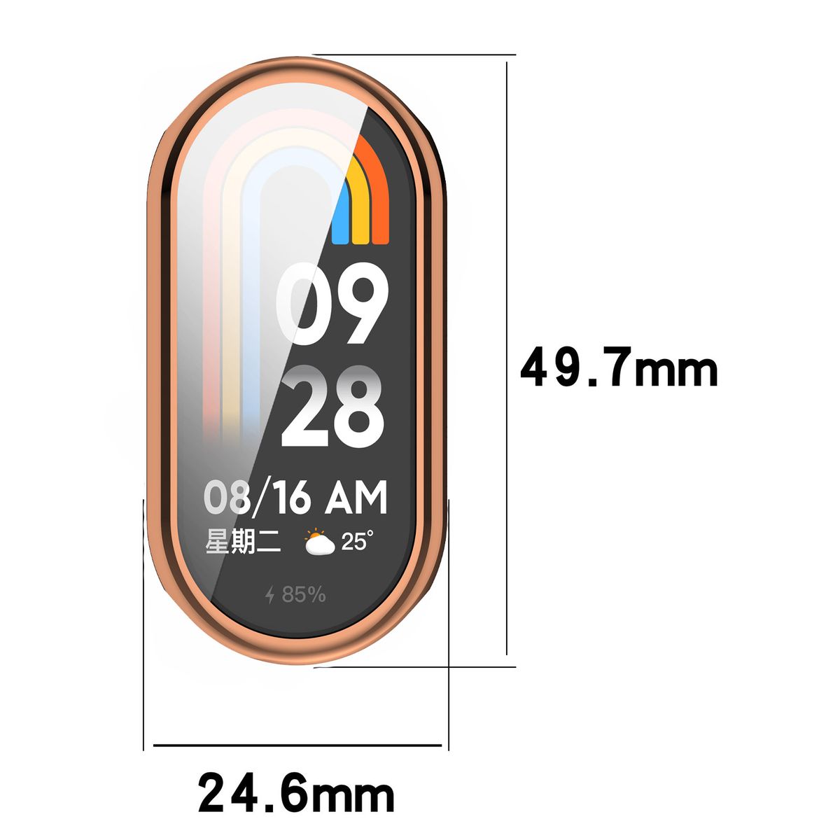 Wymiary plecków Bizon Case Watch Felipe dla Xiaomi Smart Band 9
